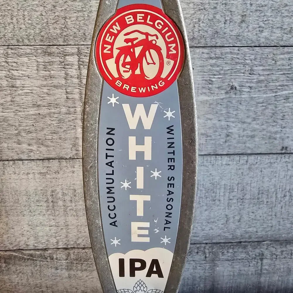 New Belgium Brewing White Winter Seasonal IPA Metal Aluminum 11” Beer Tap Handle